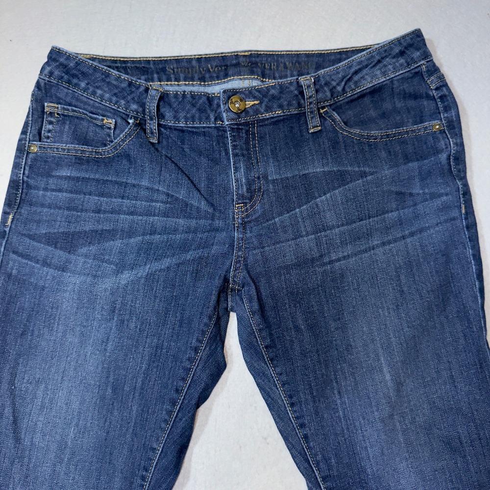 Simply Vera Wang Womens 8 Regular Bootcut Jeans Dark Wash Blue Stretch Denim